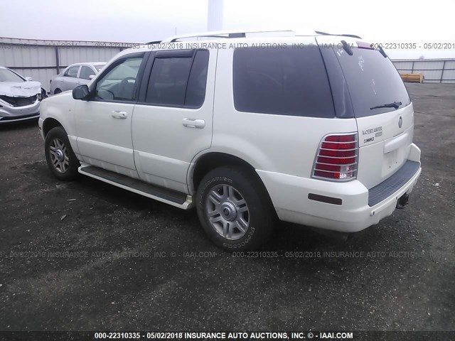 4M2DU86W43ZJ03741 - 2003 MERCURY MOUNTAINEER  WHITE photo 3