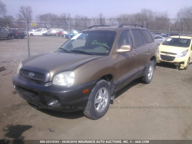 KM8SB12B62U267366 - 2002 HYUNDAI SANTA FE GL GOLD photo 2