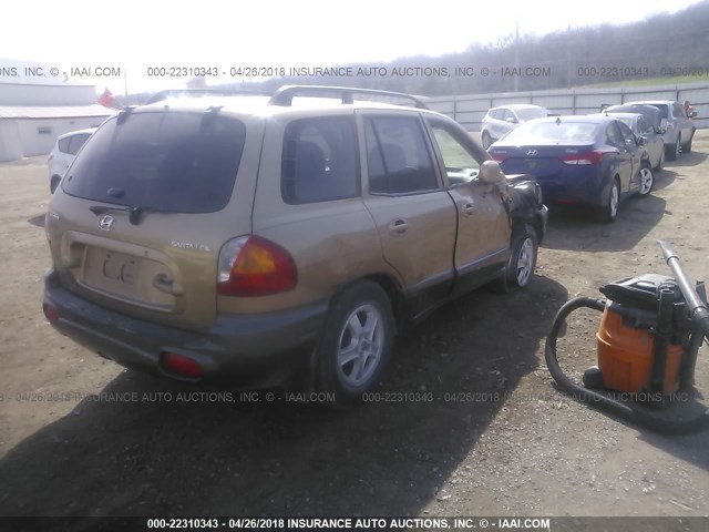 KM8SB12B62U267366 - 2002 HYUNDAI SANTA FE GL GOLD photo 4