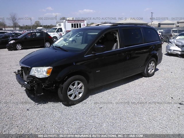 2A8HR54P88R738071 - 2008 CHRYSLER TOWN & COUNTRY TOURING BLACK photo 2