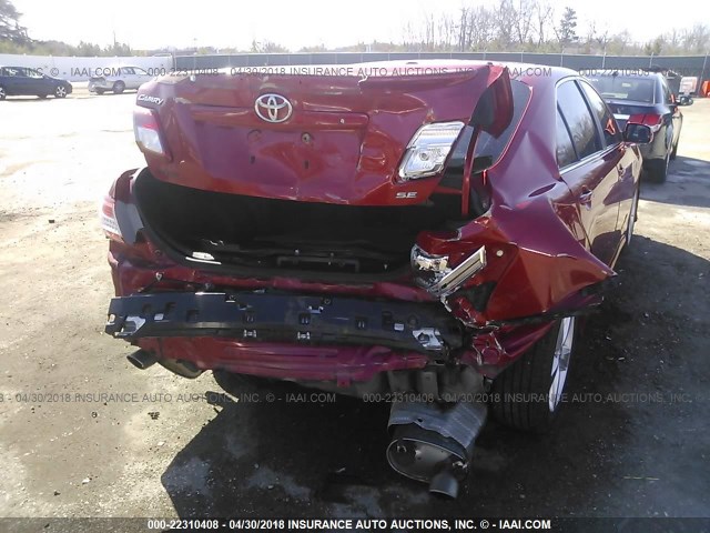 4T1BF3EK9BU702831 - 2011 TOYOTA CAMRY SE/LE/XLE 红色 照片 6
