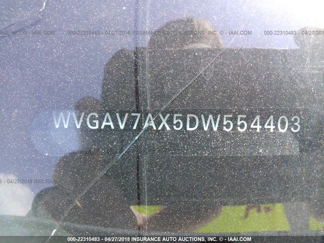 WVGAV7AX5DW554403 - 2013 VOLKSWAGEN TIGUAN S/SE/SEL WHITE photo 9