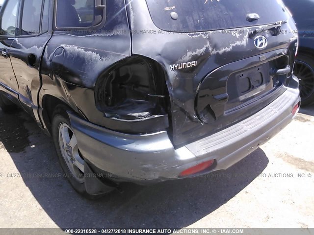 KM8SC13D22U324160 - 2002 HYUNDAI SANTA FE GLS/LX BLACK photo 6