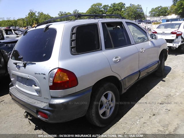 KM8SC73D94U689022 - 2004 HYUNDAI SANTA FE GLS/LX SILVER photo 4