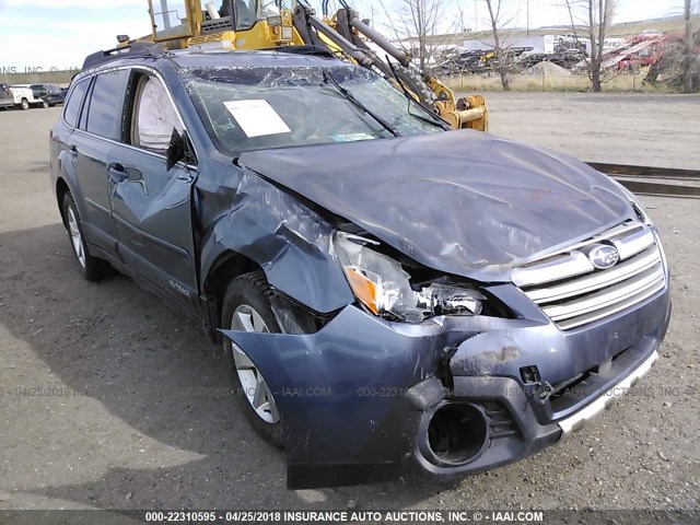 4S4BRBLC8E3226045 - 2014 SUBARU OUTBACK 2.5I LIMITED BLUE photo 1