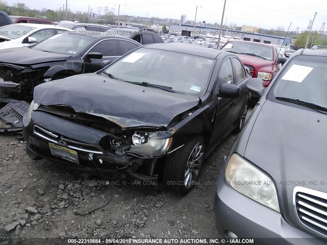 JA3AU86U88U029749 - 2008 MITSUBISHI LANCER GTS BLACK photo 2