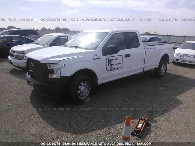 1FTEX1CF3GKD66895 - 2016 FORD F150 SUPER CAB WHITE photo 2