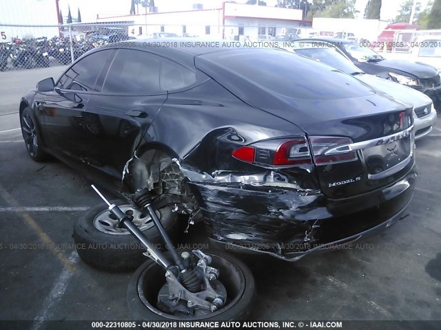 5YJSA1E22FF106160 - 2015 TESLA MODEL S BLACK photo 3
