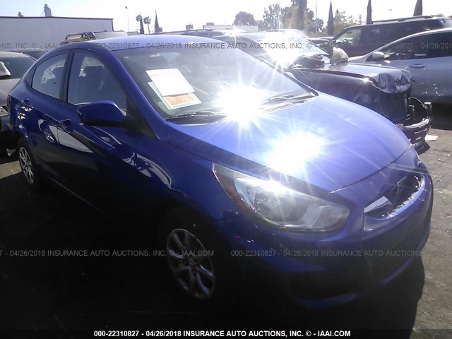 KMHCT4AE4DU539124 - 2013 HYUNDAI ACCENT GLS/GS BLUE photo 1