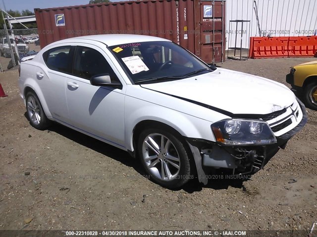 1C3CDZAB4EN181317 - 2014 DODGE AVENGER SE WHITE photo 1