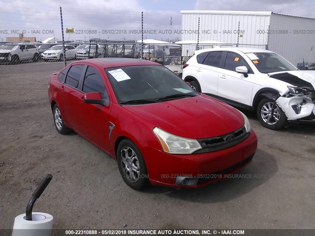 1FAHP35N28W202146 - 2008 FORD FOCUS SE/SEL/SES RED photo 1