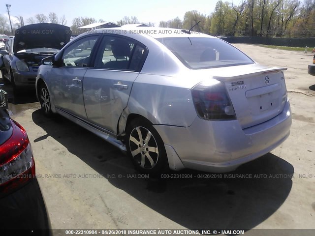 3N1AB6AP1CL634943 - 2012 NISSAN SENTRA 2.0/2.0S/SR/2.0SL SILVER photo 3