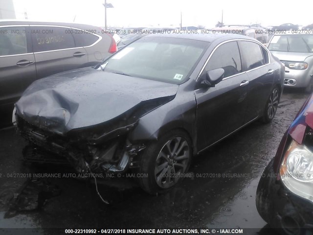 1HGCR2F5XDA238926 - 2013 HONDA ACCORD SPORT GRAY photo 2