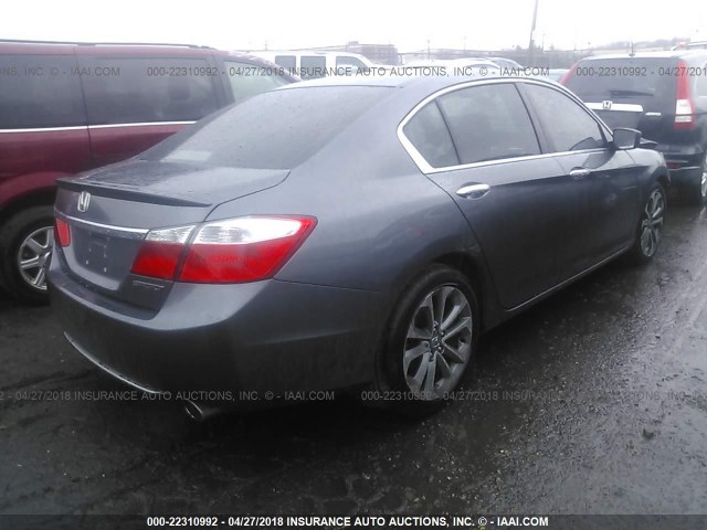 1HGCR2F5XDA238926 - 2013 HONDA ACCORD SPORT GRAY photo 4