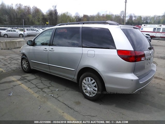 5TDZA23C05S242278 - 2005 TOYOTA SIENNA CE/LE SILVER photo 3