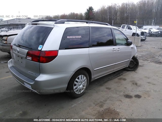 5TDZA23C05S242278 - 2005 TOYOTA SIENNA CE/LE SILVER photo 4