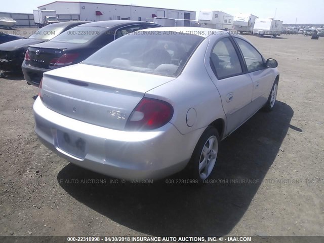 1B3ES46C62D554973 - 2002 DODGE NEON SE SILVER photo 4