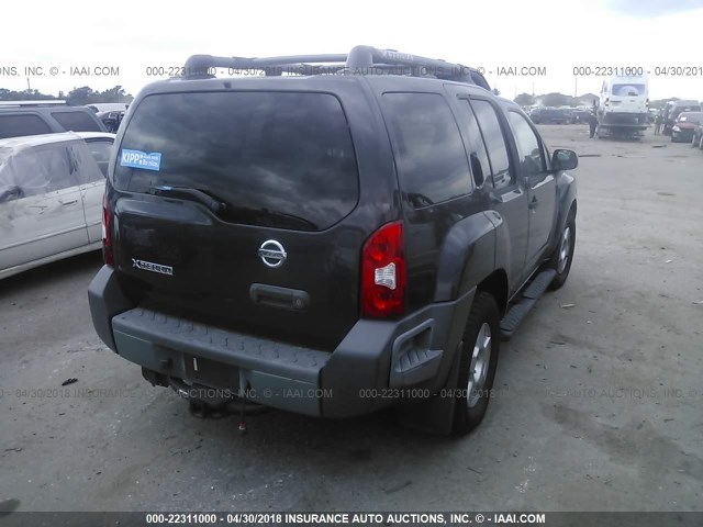 5N1AN08U98C524265 - 2008 NISSAN XTERRA OFF ROAD/S/SE GRAY photo 4