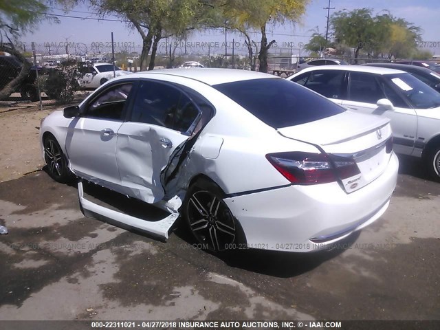 1HGCR2F52GA187457 - 2016 HONDA ACCORD SPORT WHITE photo 3