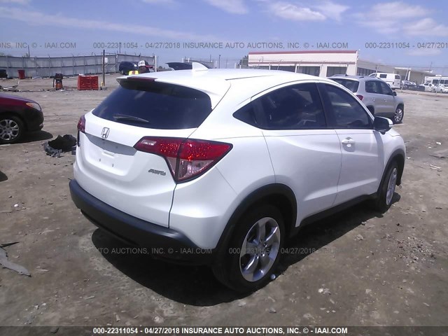 3CZRU6H55HM708553 - 2017 HONDA HR-V EX WHITE photo 4