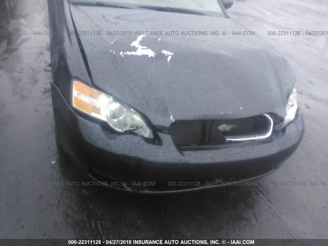 4S3BL626666213769 - 2006 SUBARU LEGACY 2.5I LIMITED BLACK photo 6