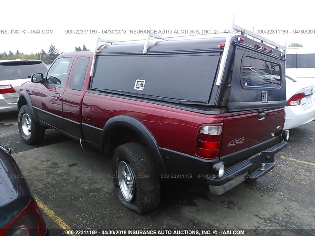 1FTZR15U61PA41286 - 2001 FORD RANGER SUPER CAB RED photo 3