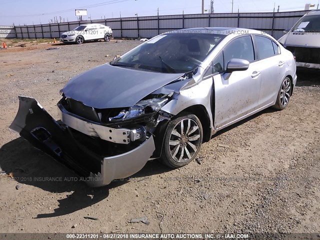 19XFB2F92FE019820 - 2015 HONDA CIVIC EXL SILVER photo 2