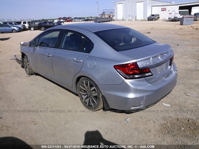 19XFB2F92FE019820 - 2015 HONDA CIVIC EXL SILVER photo 3