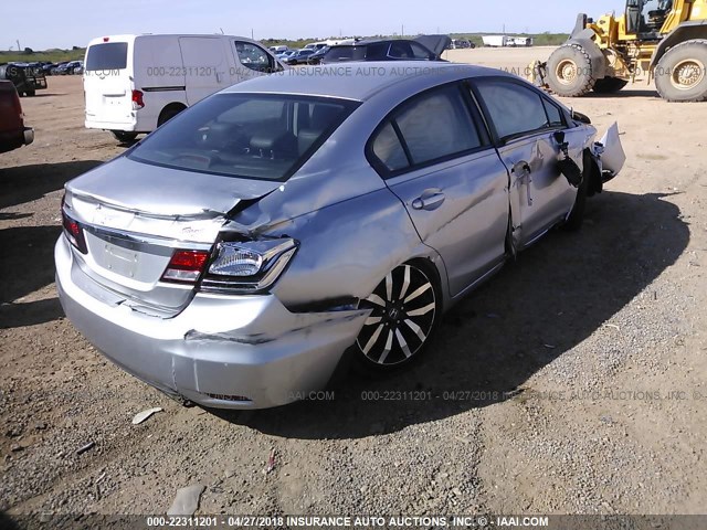 19XFB2F92FE019820 - 2015 HONDA CIVIC EXL SILVER photo 4