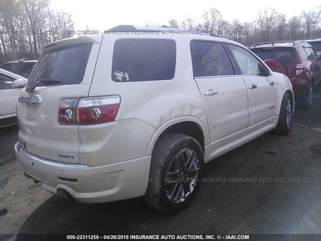 1GKKVTED7CJ390654 - 2012 GMC ACADIA DENALI WHITE photo 4