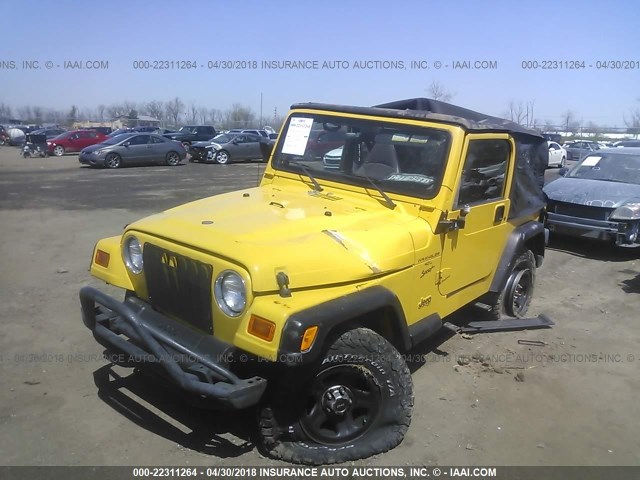 1J4FA49S9YP799065 - 2000 JEEP WRANGLER / TJ SPORT YELLOW photo 2