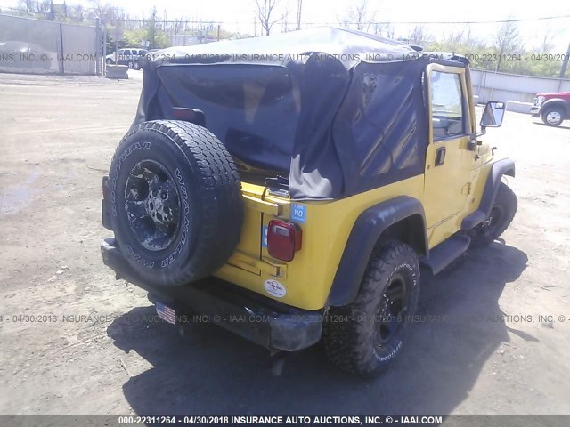 1J4FA49S9YP799065 - 2000 JEEP WRANGLER / TJ SPORT YELLOW photo 4