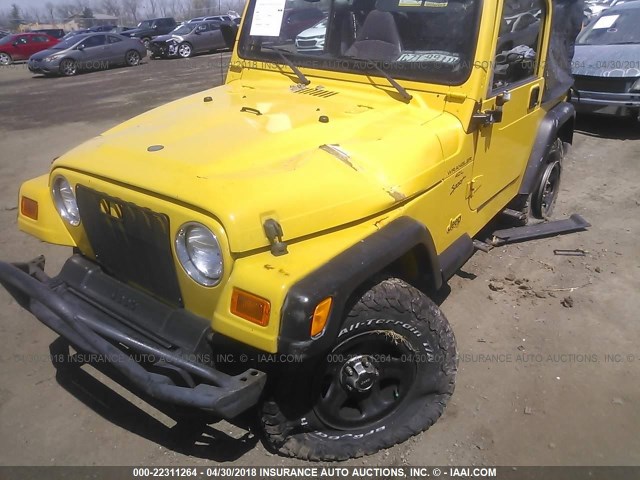 1J4FA49S9YP799065 - 2000 JEEP WRANGLER / TJ SPORT YELLOW photo 6