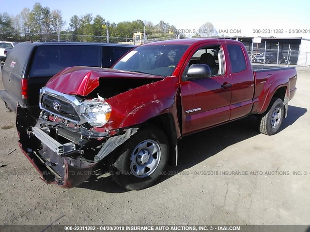 5TFTU4GN6DX049274 - 2013 TOYOTA TACOMA PRERUNNER ACCESS CAB RED photo 2