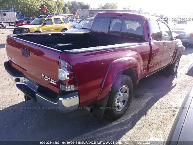 5TFTU4GN6DX049274 - 2013 TOYOTA TACOMA PRERUNNER ACCESS CAB RED photo 4