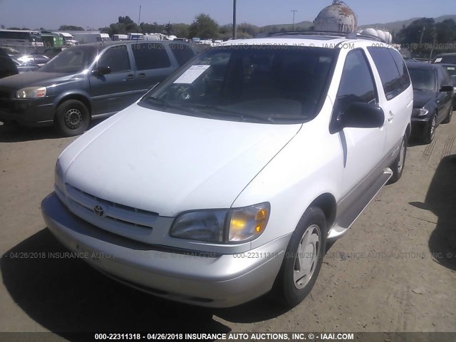 4T3ZF13CXYU300735 - 2000 TOYOTA SIENNA LE/XLE WHITE photo 2