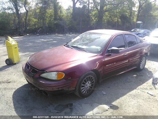 1G2NG52E6YM751961 - 2000 PONTIAC GRAND AM SE2 BURGUNDY photo 2