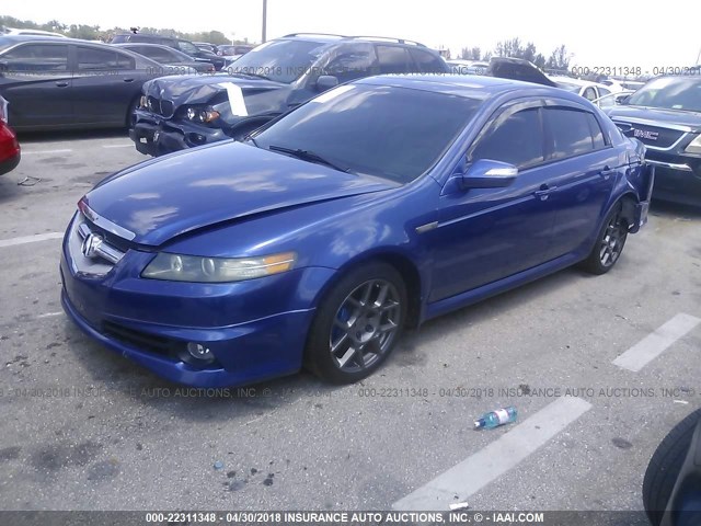 19UUA76568A034137 - 2008 ACURA TL TYPE S BLUE photo 2