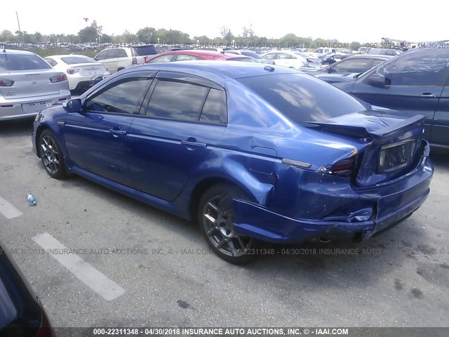 19UUA76568A034137 - 2008 ACURA TL TYPE S BLUE photo 3