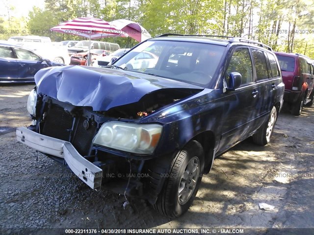 JTEDP21A050068530 - 2005 TOYOTA HIGHLANDER LIMITED BLUE photo 2