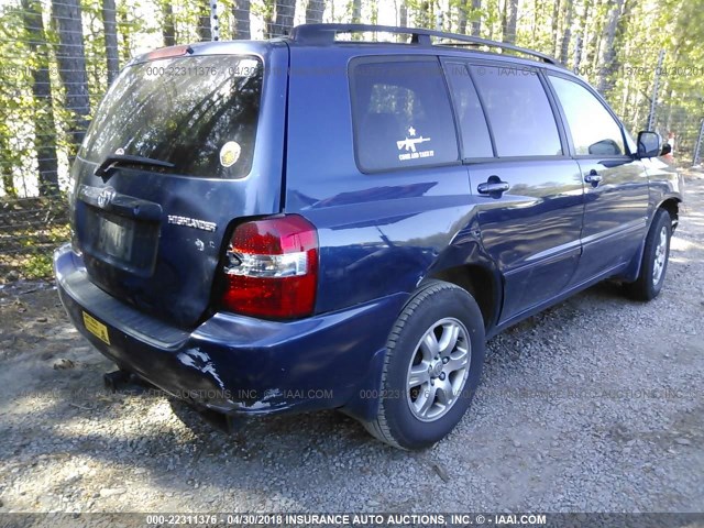 JTEDP21A050068530 - 2005 TOYOTA HIGHLANDER LIMITED BLUE photo 4