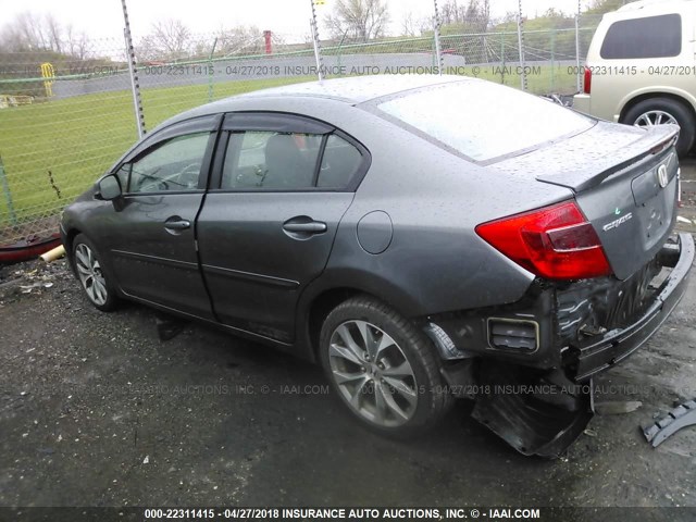 2HGFB6E51CH706357 - 2012 HONDA CIVIC SI GRAY photo 3