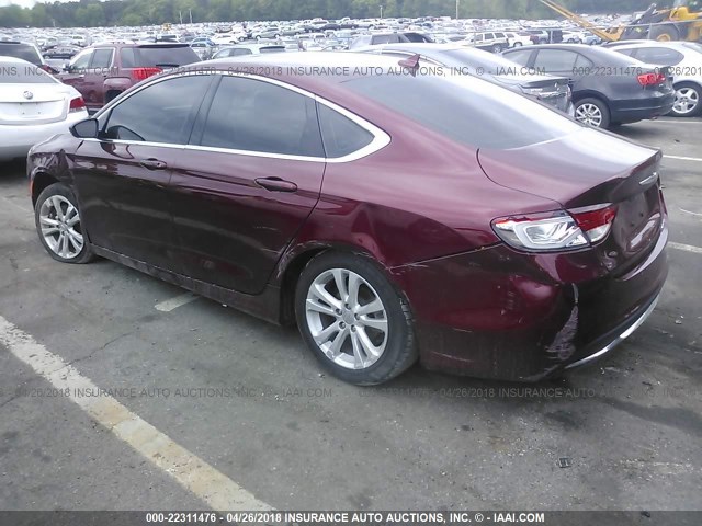 1C3CCCAB1GN149654 - 2016 CHRYSLER 200 LIMITED RED photo 3