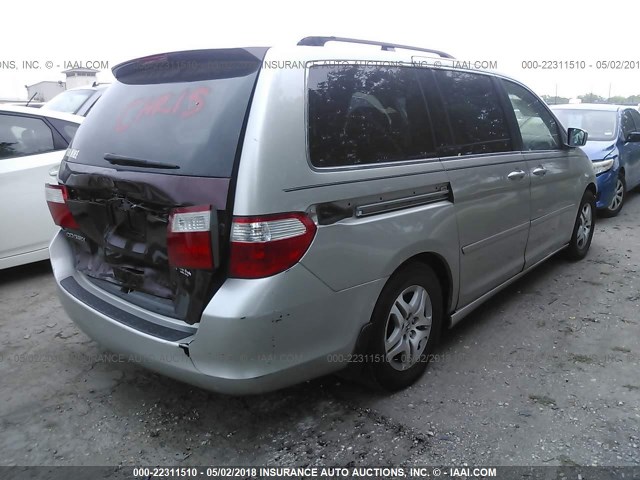 5FNRL38665B019850 - 2005 HONDA ODYSSEY EXL GRAY photo 4