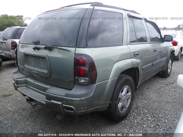 1GNDS13S232268109 - 2003 CHEVROLET TRAILBLAZER  GREEN photo 4