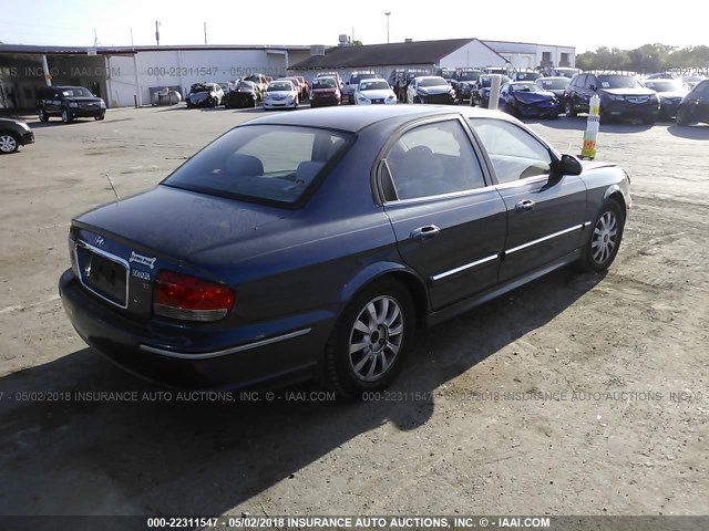 KMHWF35H35A129064 - 2005 HYUNDAI SONATA GLS/LX BLUE photo 4