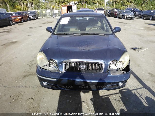 KMHWF35H35A129064 - 2005 HYUNDAI SONATA GLS/LX BLUE photo 6