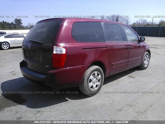 KNDMB233266047405 - 2006 KIA SEDONA EX/LX RED photo 4