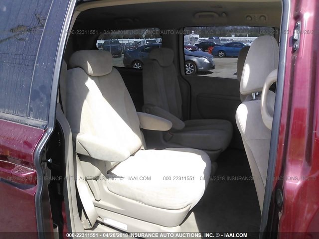 KNDMB233266047405 - 2006 KIA SEDONA EX/LX RED photo 8