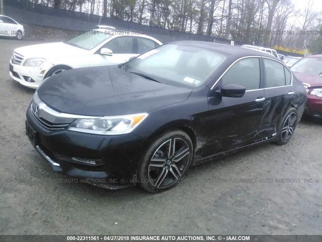 1HGCR2F59HA265718 - 2017 HONDA ACCORD SPORT BLACK photo 2